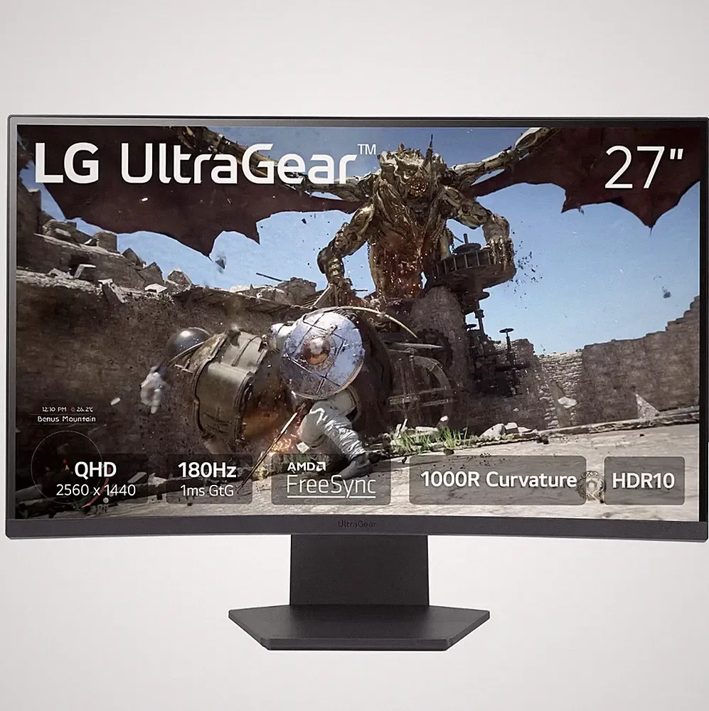 LG UltraGear 27GS60QC 27” Curved QHD Gaming Monitor 180Hz 1ms NEW SEALED