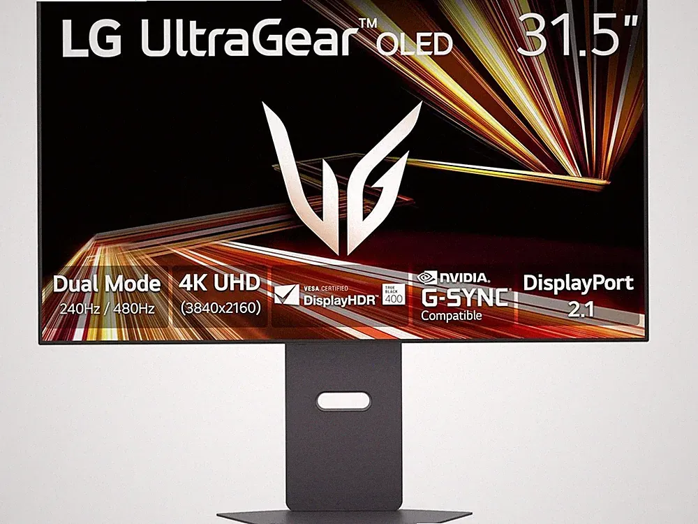 LG UltraGear 31.5" Dual Mode UHD 4K 240Hz, FHD 480Hz OLED Gaming Monitor, HDR10