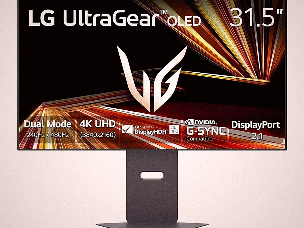 LG UltraGear 31.5" Dual Mode UHD 4K 240Hz, FHD 480Hz OLED Gaming Monitor, HDR10