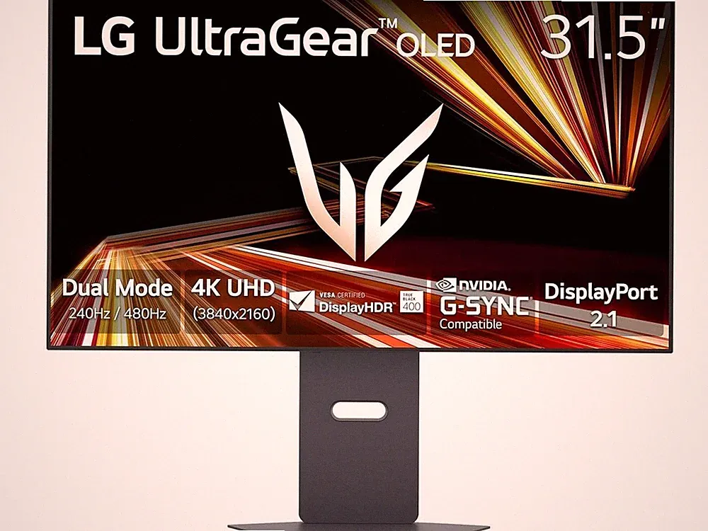 LG UltraGear 31.5" Dual Mode UHD 4K 240Hz, FHD 480Hz OLED Gaming Monitor, HDR10