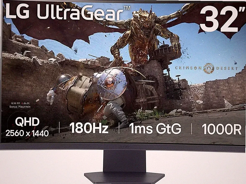 LG UltraGear 31.5" QHD 180Hz Curved Gaming Monitor, 1ms, FreeSync, HDR10, 1000R