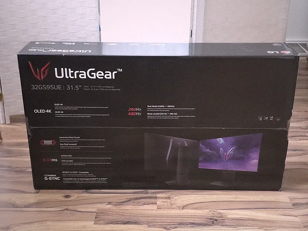 LG UltraGear 32GS95UE 32” OLED Gaming Monitor, 4K 240Hz, 1080p 480Hz, BRAND NEW