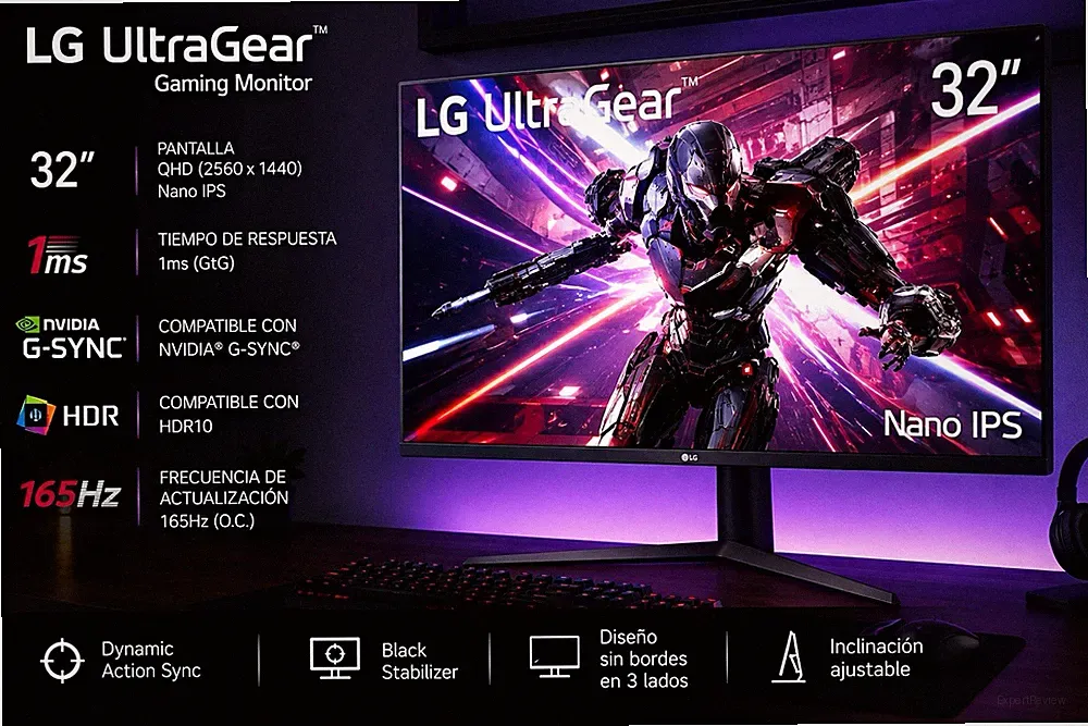 LG UltraGear 32in QHD Nano IPS 165Hz 1ms HDR10 G-SYNC Compatible