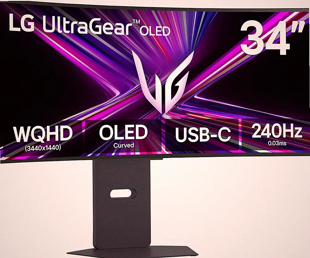 LG - UltraGear 34" OLED Curved WQHD 240Hz 0.03ms AMD FreeSync Premium Pro Gam...