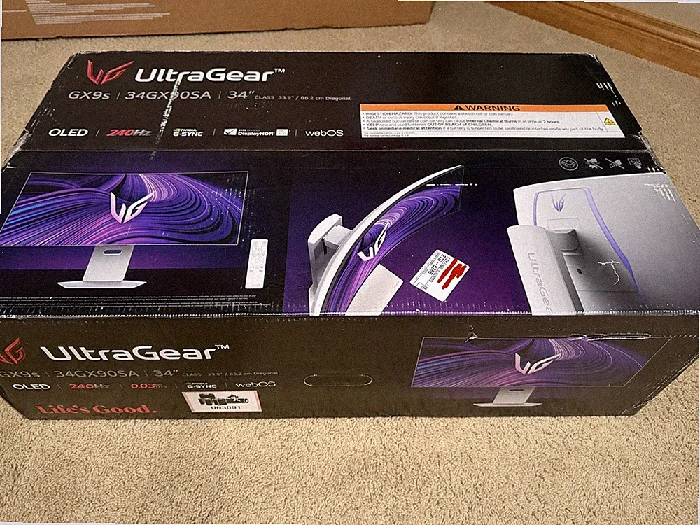 LG UltraGear 34GX90SA-W 34" 21:9 UWQHD 240Hz Curved OLED HDR Gaming Monitor
