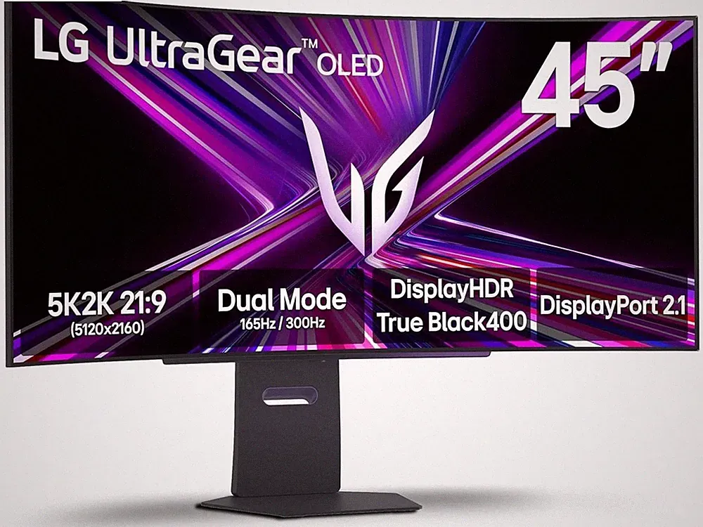 LG UltraGear 45" Dual Mode WUHD 4K 165Hz, FHD 330Hz, OLED Gaming Monitor HDR400