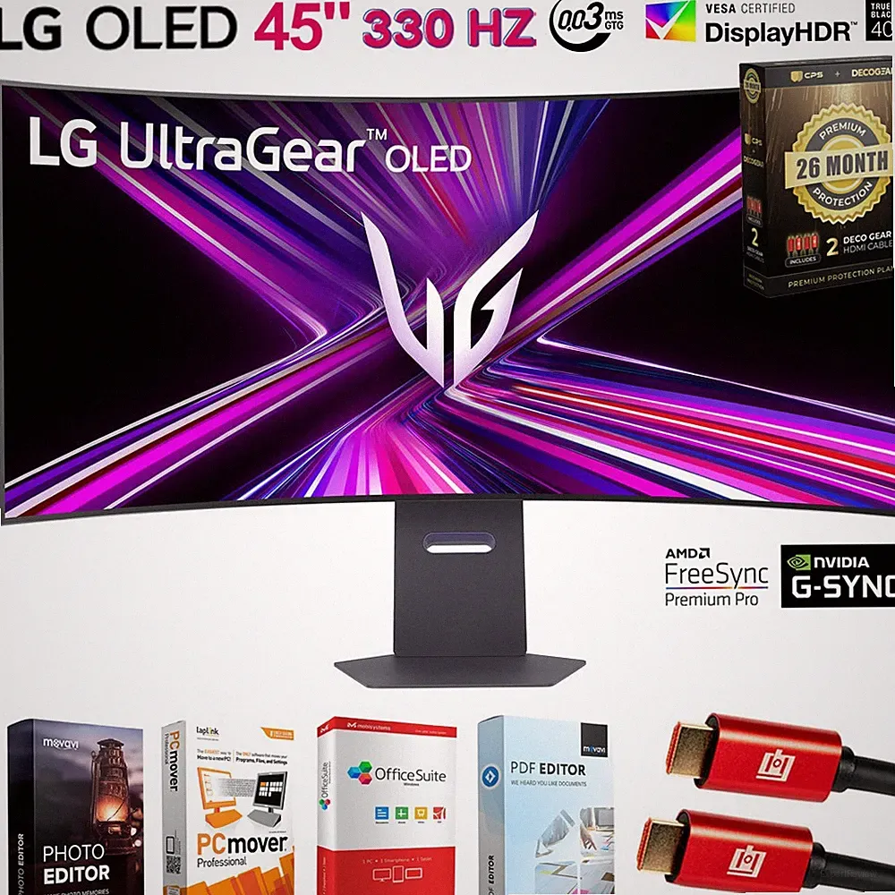 LG UltraGear 45" OLED 5K2K Curved Gaming Monitor +26 Months Protection Bundle