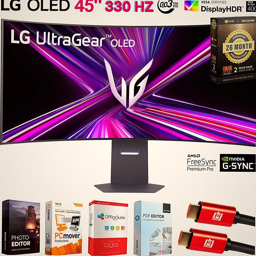 LG UltraGear 45" OLED 5K2K Curved Gaming Monitor +26 Months Protection Bundle