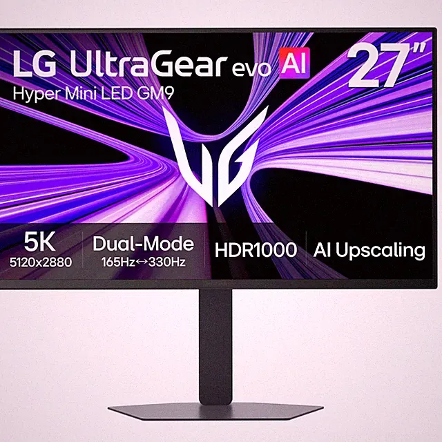LG - UltraGear evo AI GM9 27" 5K Hyper Mini LED 165Hz 1ms G-SYNC FreeSync Pre...