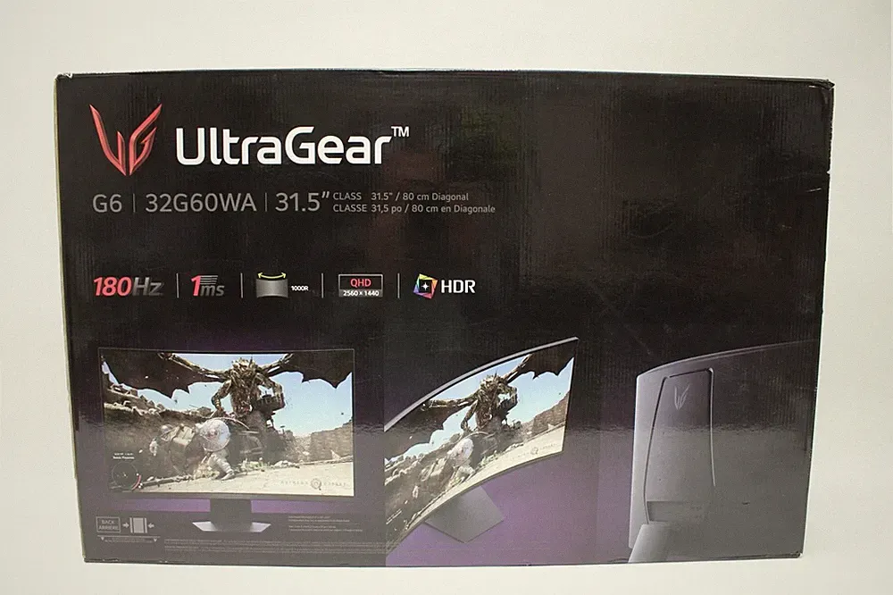LG UltraGear G6 32" QHD 1440p AMD Curved Gaming Monitor, 32G60WA-B