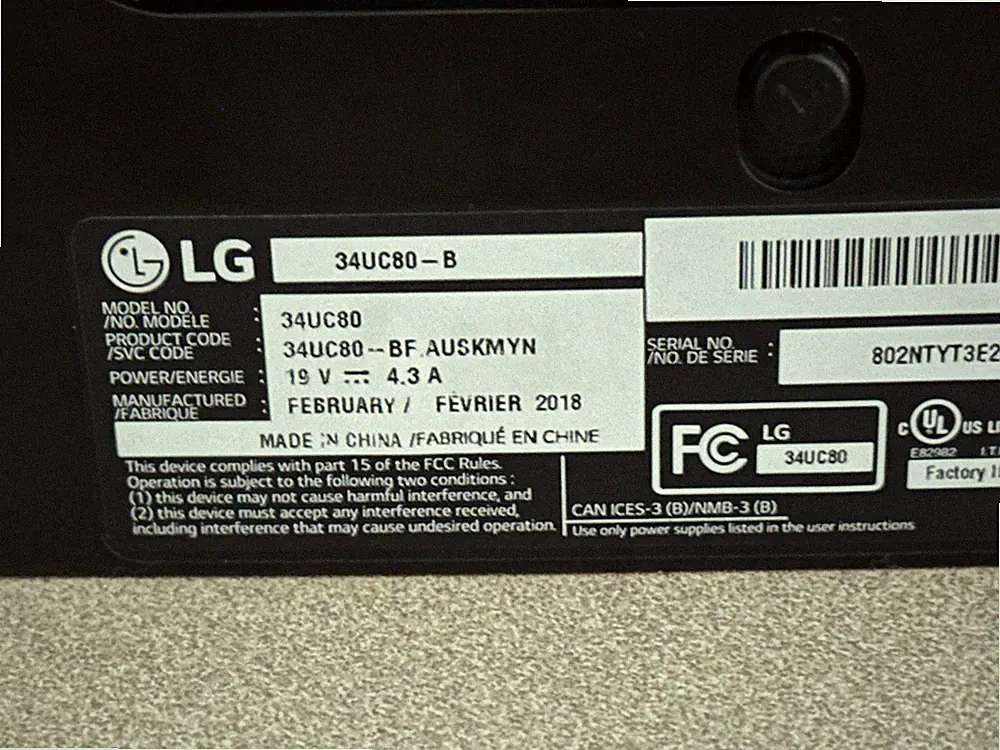 LG UltraWide 34UC80-B 34" Curved 3440x1440 IPS LED HDMI/DP Monitor