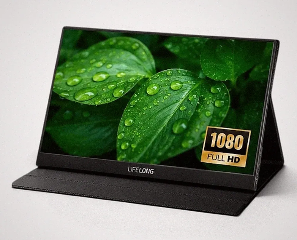 Lifelong 15.6" 1080P Portable Monitor G70T IPS Built-In Speakers 60Hz HDMI USB-C