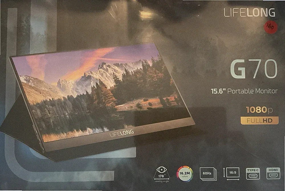 Lifelong Portable Monitor 15.6" 1080P Model G70 NEW SEALED
