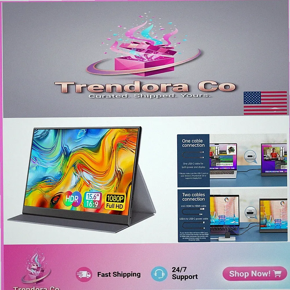 Lightweight 15.6-Inch Full HD Monitor - Perfect for Gaming & Work On-the-Go
