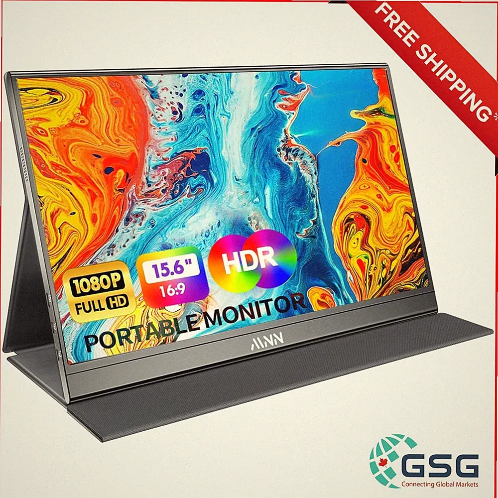 Lightweight 15.6 Inch IPS Portable Monitor - Perfect Gaming and Travel Companion