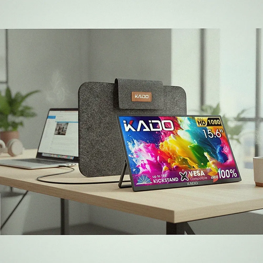 Lightweight 15.6'' IPS Portable Monitor with 180° Kickstand for Gaming & Work