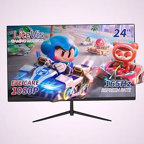 LiteVis 24” FHD Gaming Monitor FreeSync Premium Technology 165Hz Refresh Rate