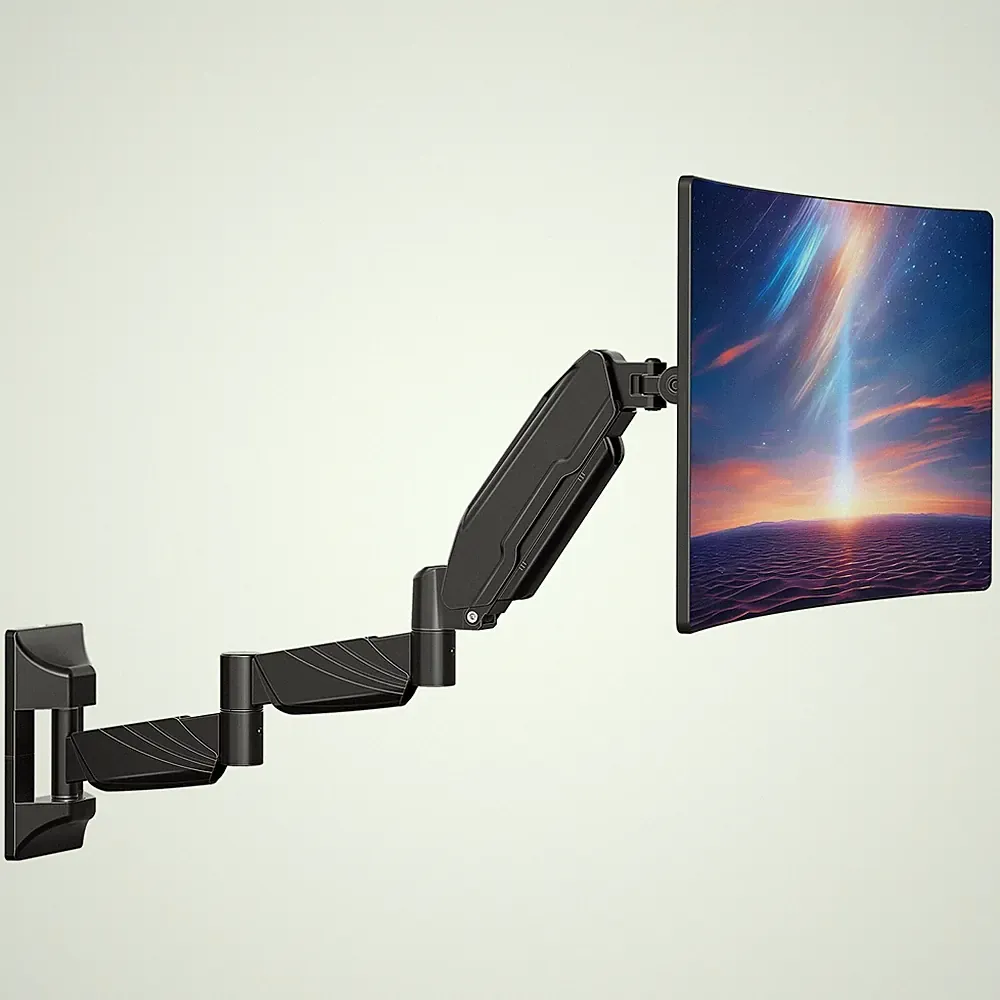 Long arm wall mount gaming monitor