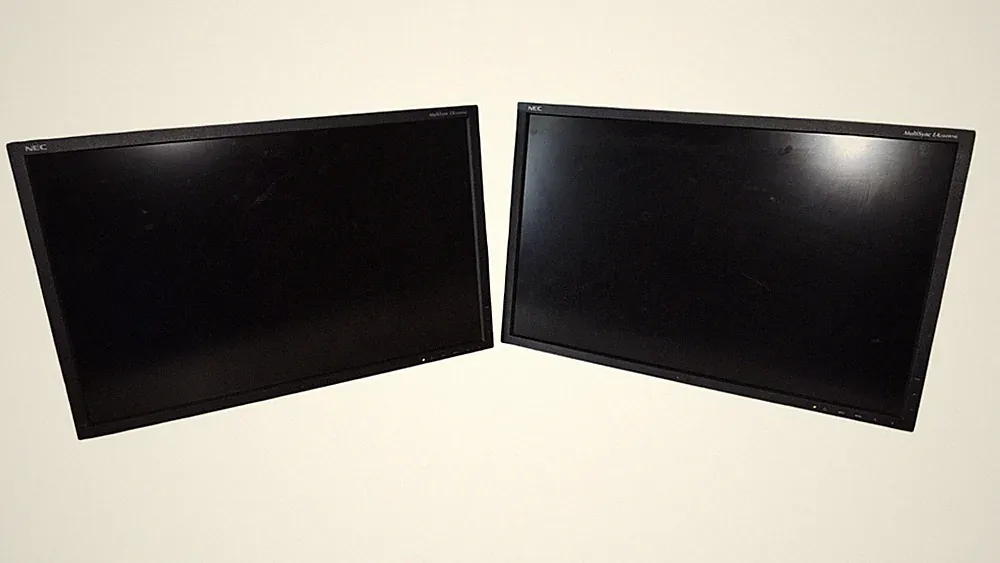 Lot 2 NEC Multisync EA244WMi 24 Inch Full HD Monitor 1920x1080 Tested No Stands
