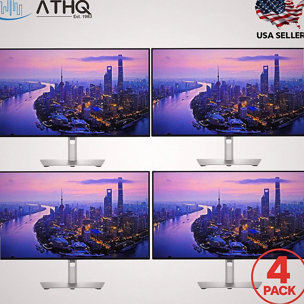 LOT OF 4 Dell UltraSharp U2725QE 27" 4K IPS Black Thunderbolt Hub Monitor 120Hz