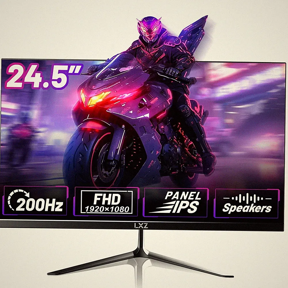 LXZ Gaming Monitor 24.5 inch, 200hz FHD 1080P Inch, Black