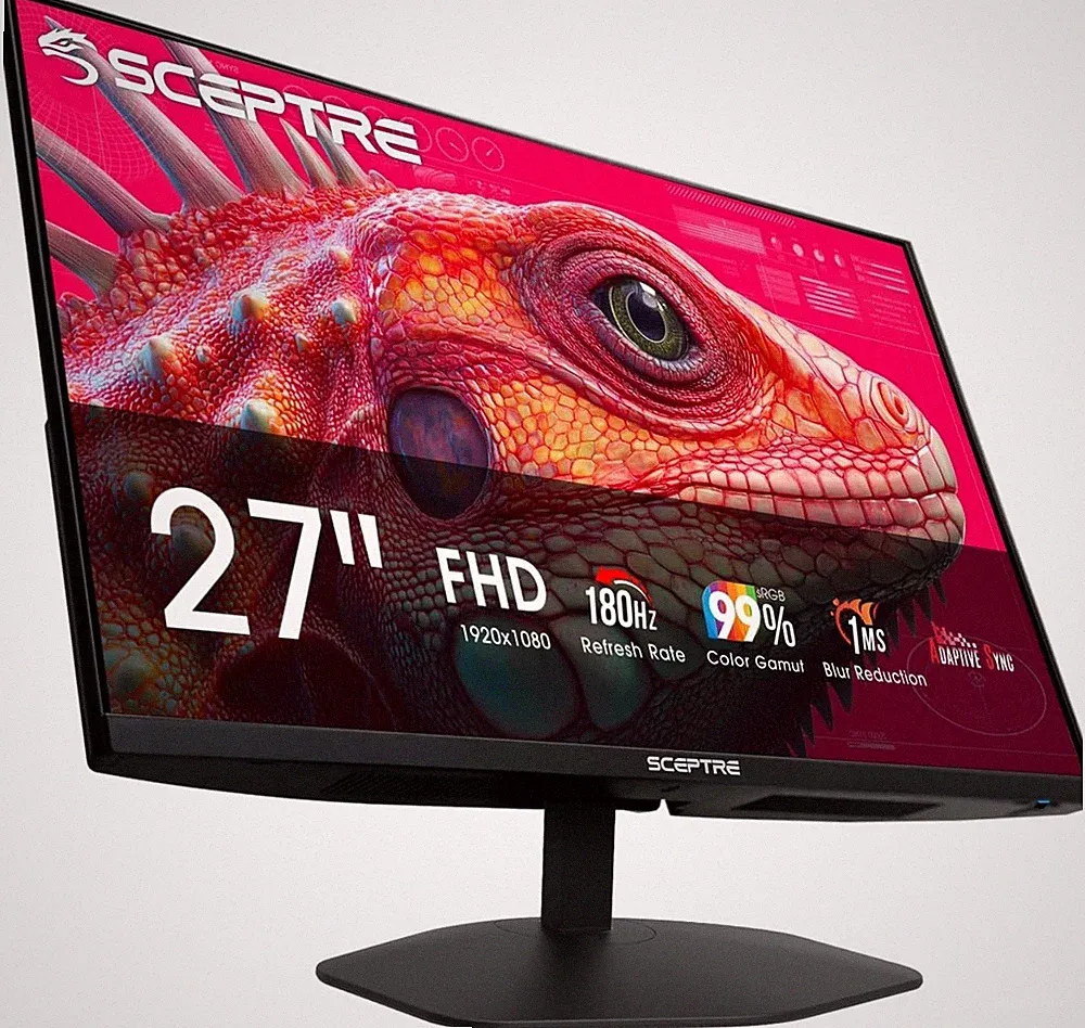 Machine Black 27-Inch FHD Monitor with 180Hz and Blue Light Filter for Gaming