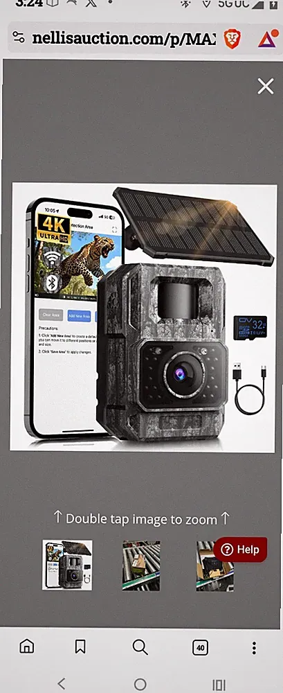 MAXDONE Solar Trail Camera WiFi Bluetooth - 4K 64MP Game Camera with 6000mAh Bat