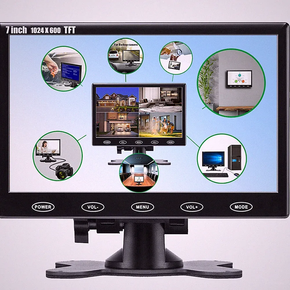 Mini 7"/9"/10" CCTV HD PC Monitor Screen AV/RCA/VGA/HDMI 1080P for Raspberry Pi