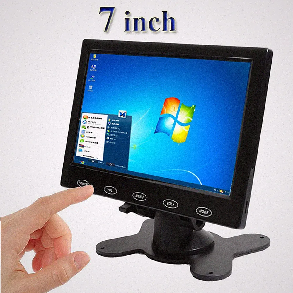Mini 7 inch LCD CCTV Monitor HD PC Screen RCA/AV VGA HDMI 1080P for Raspberry Pi