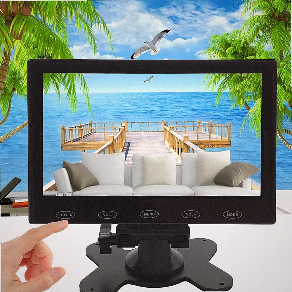 Mini 7" LCD CCTV Monitor PC Screen HDMI VGA AV RCA 1080p for Raspberry Pi