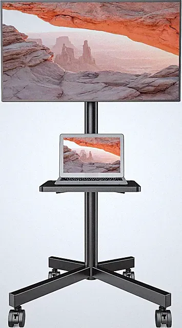 Mobile TV Stand for 23-60 Inch LCD LED Flat/Curved Panel Screen Tvs, Rolling TV