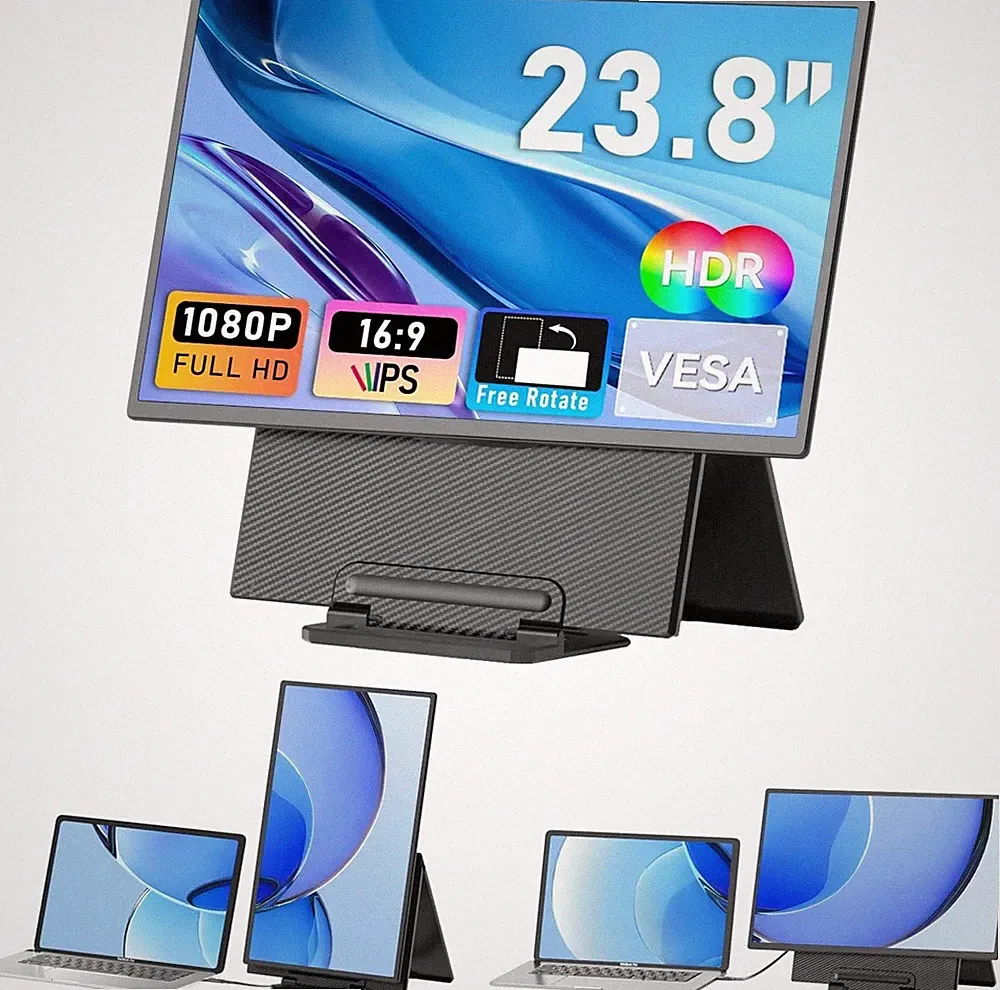 Monitor 24" 100Hz for Work Home Office Game,1080P FHD IPS Laptop Screen Extender