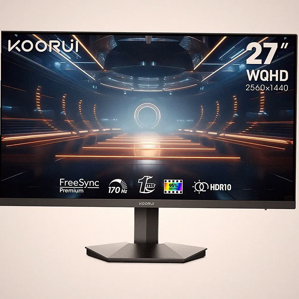 Monitor 27 QHD IPS 170Hz 1ms HDR400 G Sync FreeSync Adjustable KOORUI Gaming