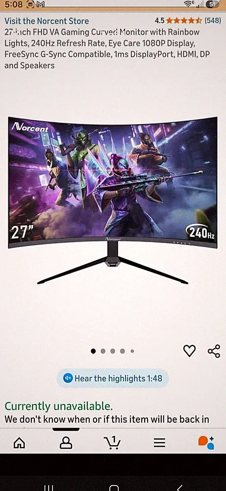 monitor gaming gently use gaming monitor motivated seller