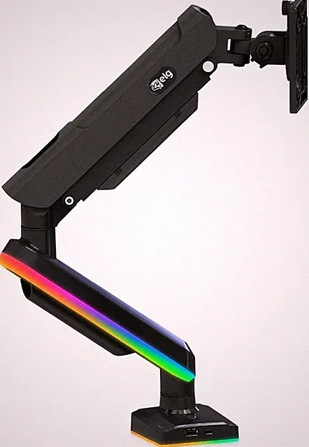 Monitor Mounts & Stands Black with RGB RGB Gaming Monitor Arm Gas Spring Adjusta