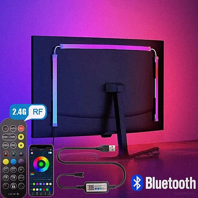 Monitor RGBIC LED Light Strip, Bluetooth, Music Sync, 24-34in, 5V USB