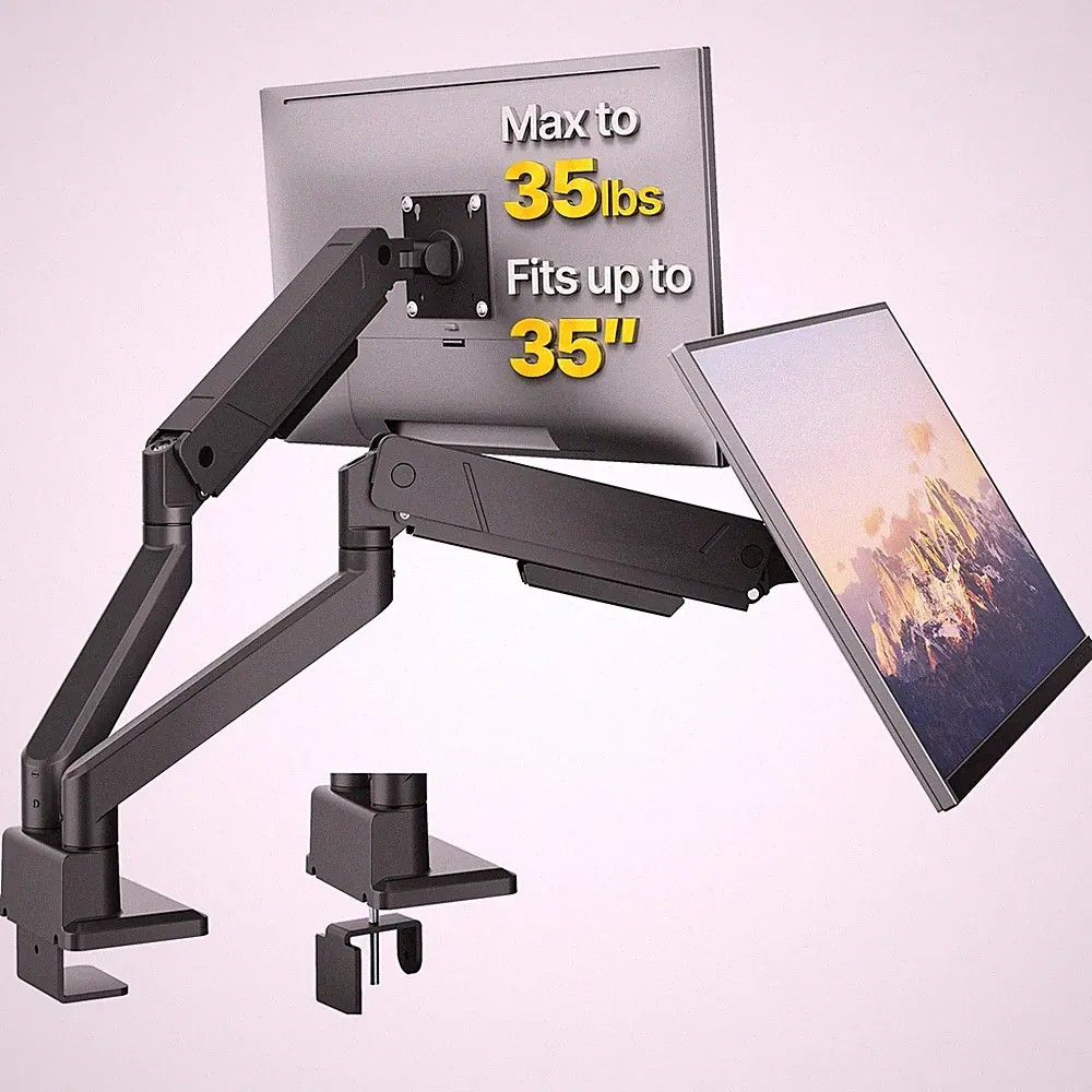 monTEK Dual Monitor Mount Monitor Arms for 2 Monitors for 17 to 35 Inch Curve...