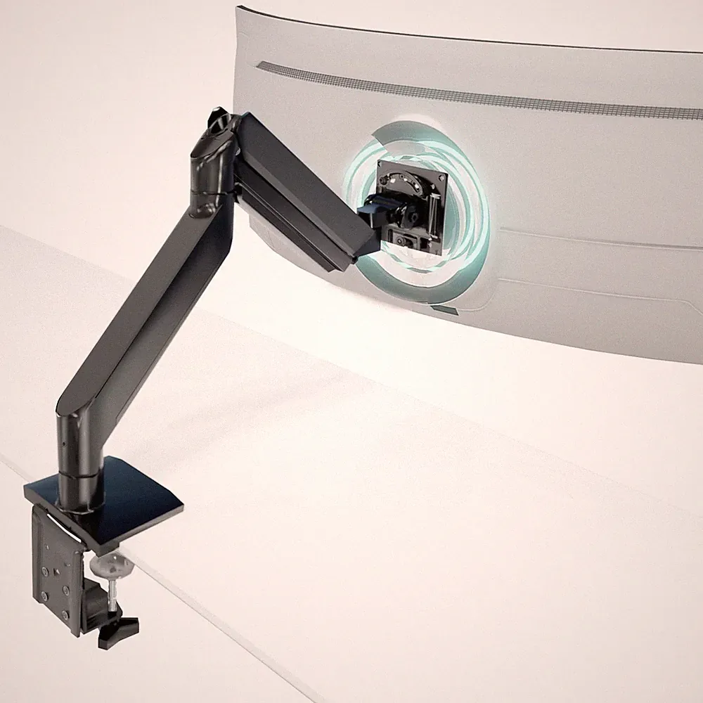 Mount-It! Heavy Duty Monitor Arm for 49”, 57" & Ultrawide Monitors, Full Moti...