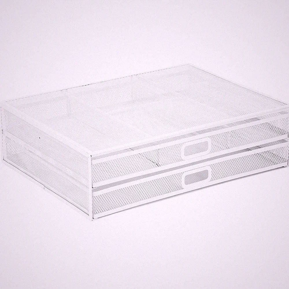 Mount-It! Mesh Computer Monitor Stand Riser [Metal] Desk Organizer with White