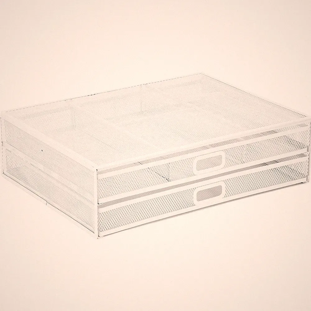 Mount-It! Mesh Computer Monitor Stand Riser [Metal] Desk Organizer with White