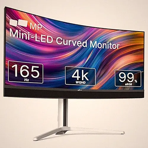 MP MOBILE PIXELS 34" LED CURVED GAMING MONITOR 119-1003P01 - BLACK/WHITE
