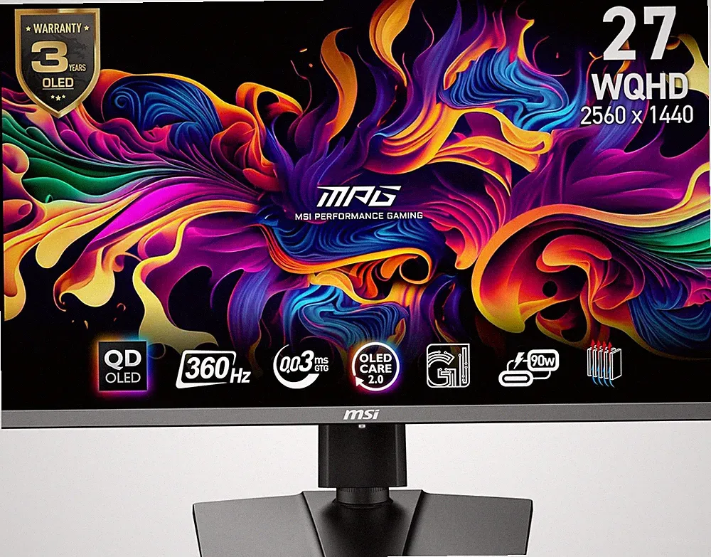 MPG 271QRX QD-OLED, 27 OLED Gaming Monitor, 2560 X 1440 (QHD), 0.03Ms Response T