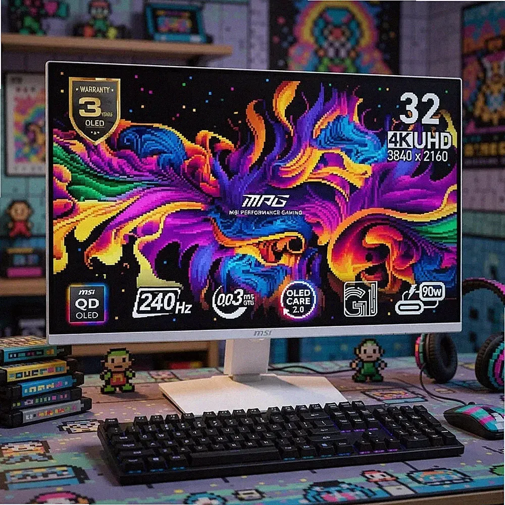 MPG 321CURX QD-OLED 32" Curved Gaming OLED Monitor | 4K UHD | 16:9