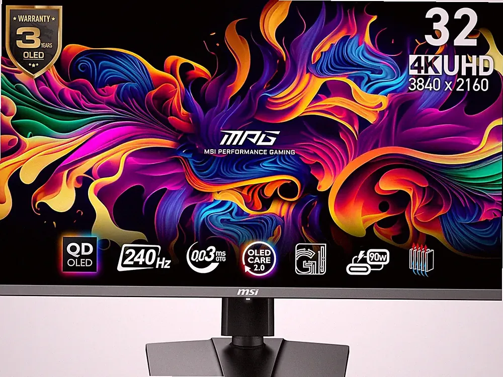 MPG 321URX QD-OLED, 32" 4K UHD Quantum Dot OLED Gaming Monitor, 3840 X 2160, 0.0