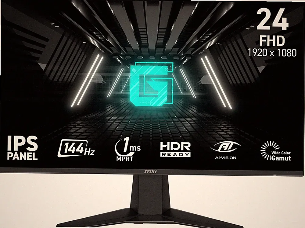 MSI 24 inch (23.8" viewable) Full HD 144Hz IPS AMD FreeSync 1ms HDR Ready Ai Vis