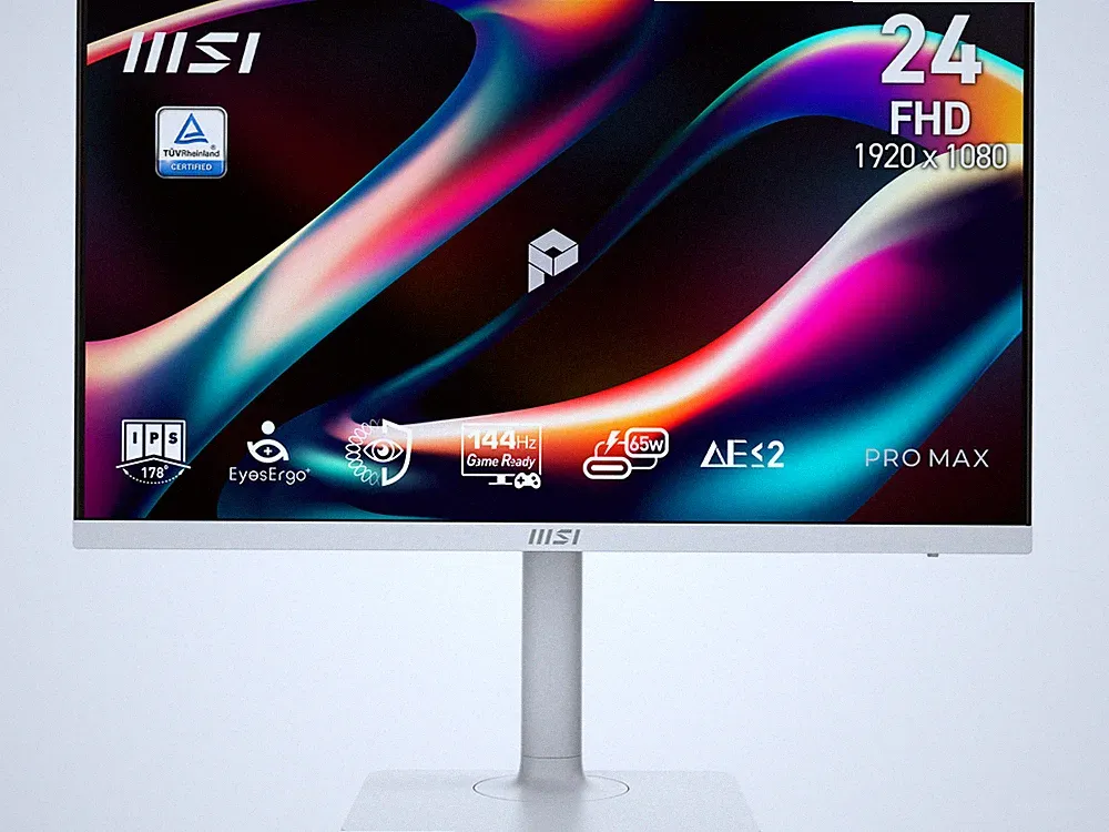MSI 24 inch Full HD 144Hz IPS Adaptive Sync 1ms USB-C White Computer Monitor wit