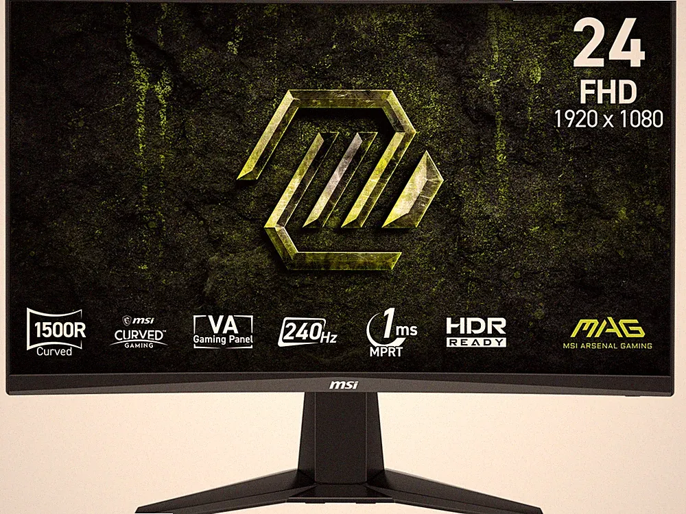 MSI 24 inch Full HD 240Hz FHD AMD FreeSync Premium Curved Gaming Computer