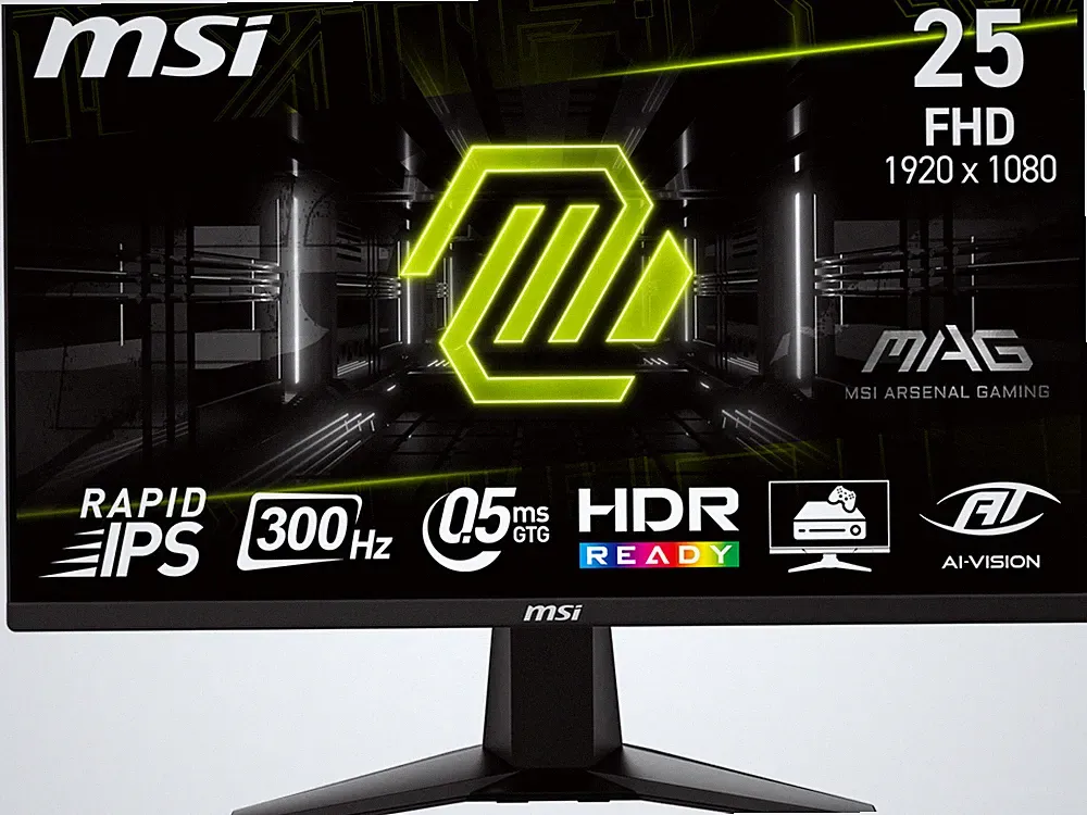 MSI 25" 300 Hz Rapid IPS FHD Monitor 0.5ms Adaptive Sync 1920 x 1080 MAG 255XF