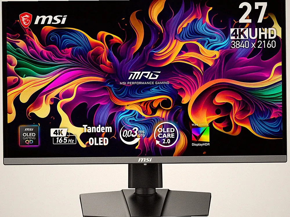 MSI 26.5" 165Hz QD-OLED UHD Gaming Monitor Adaptive Sync ADOBE RGB 98%, DCI-P3 9