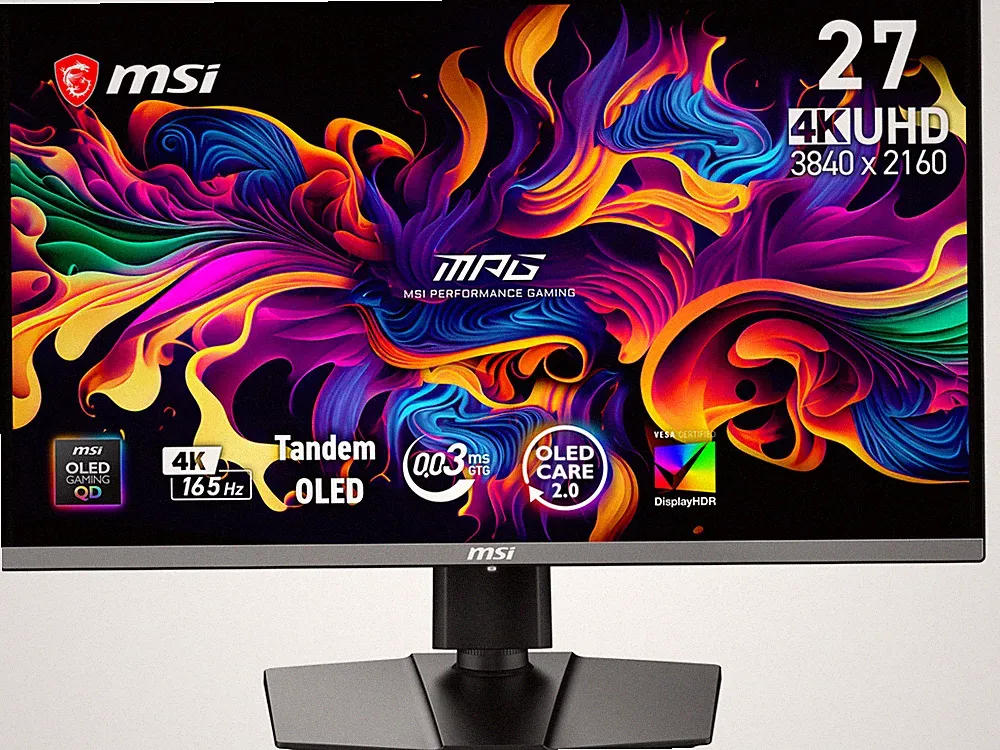 MSI 26.5" 165Hz QD-OLED UHD Gaming Monitor Adaptive Sync ADOBE RGB 98%, DCI-P3